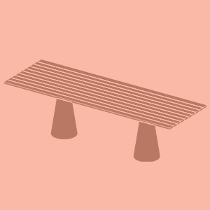 mesa geometric retangular ripada